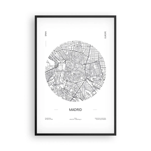 Plakat i sort ramme - Madrids anatomi - 61x91 cm