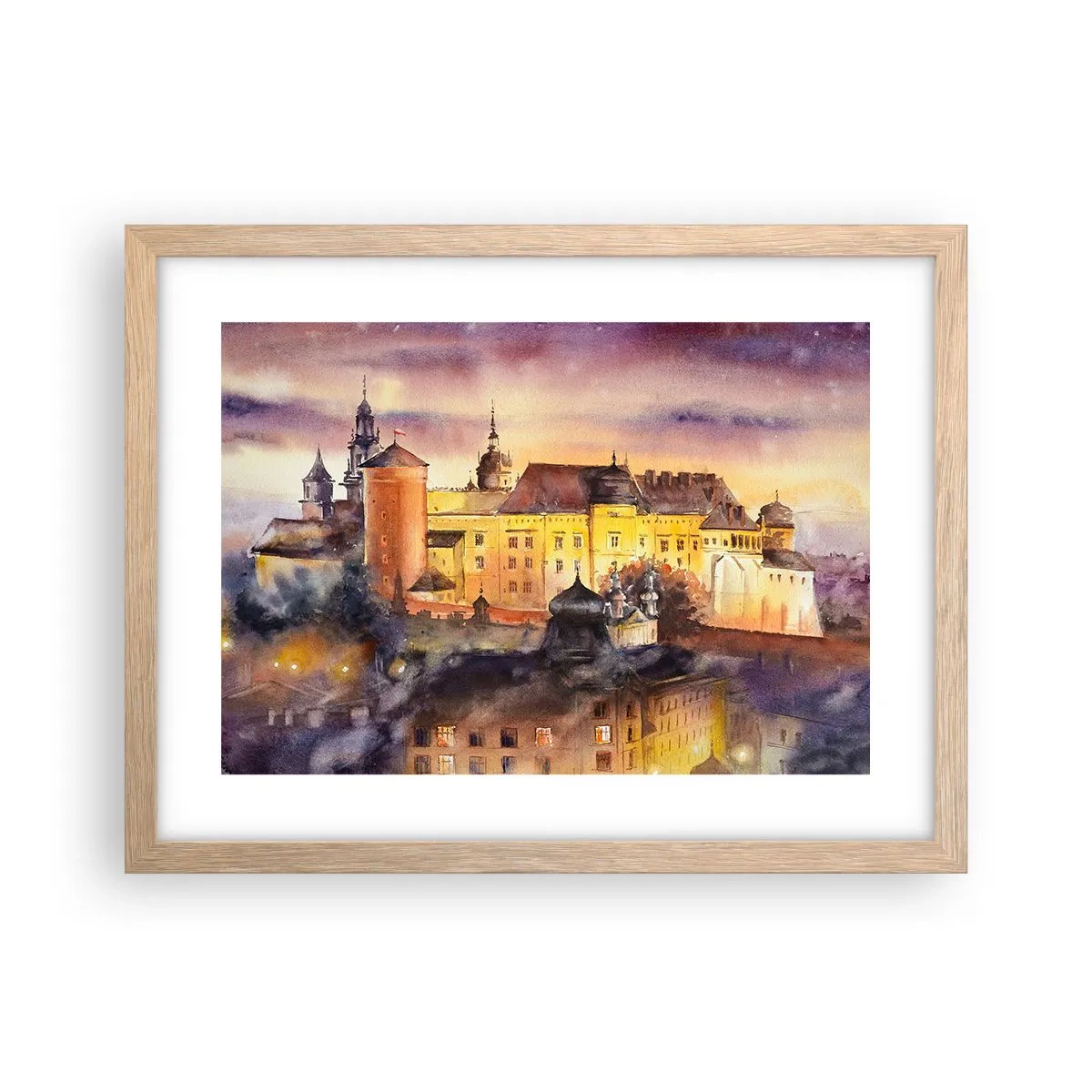 Plakat i ramme af lyst egetræ - En historie og en fortælling - 40x30 cm