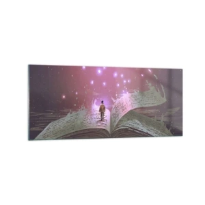 Billede på glas - En invitation til en anden verden - læs den! - 120x50 cm