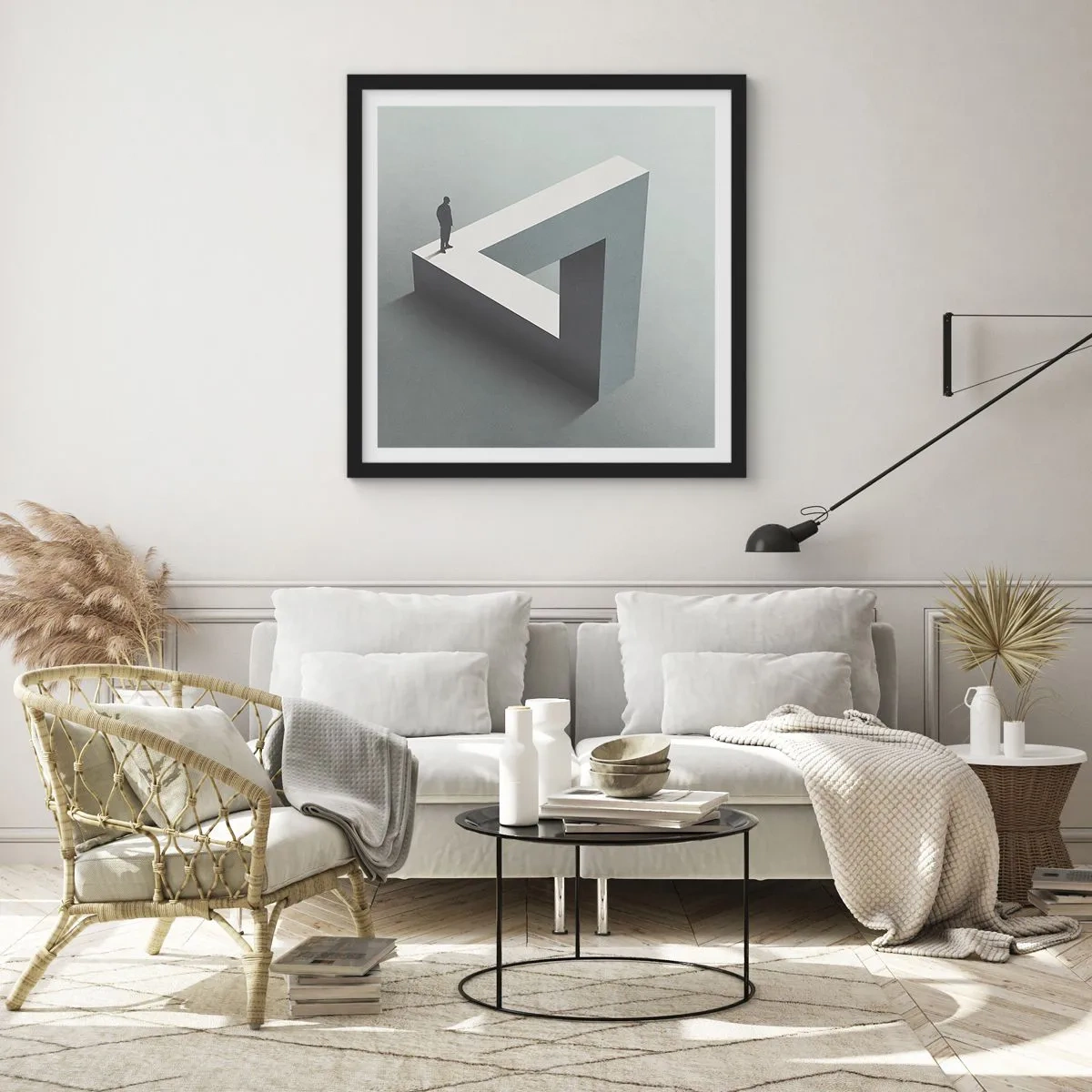 Plakat i sort ramme - Og dog er det muligt - 50x50 cm