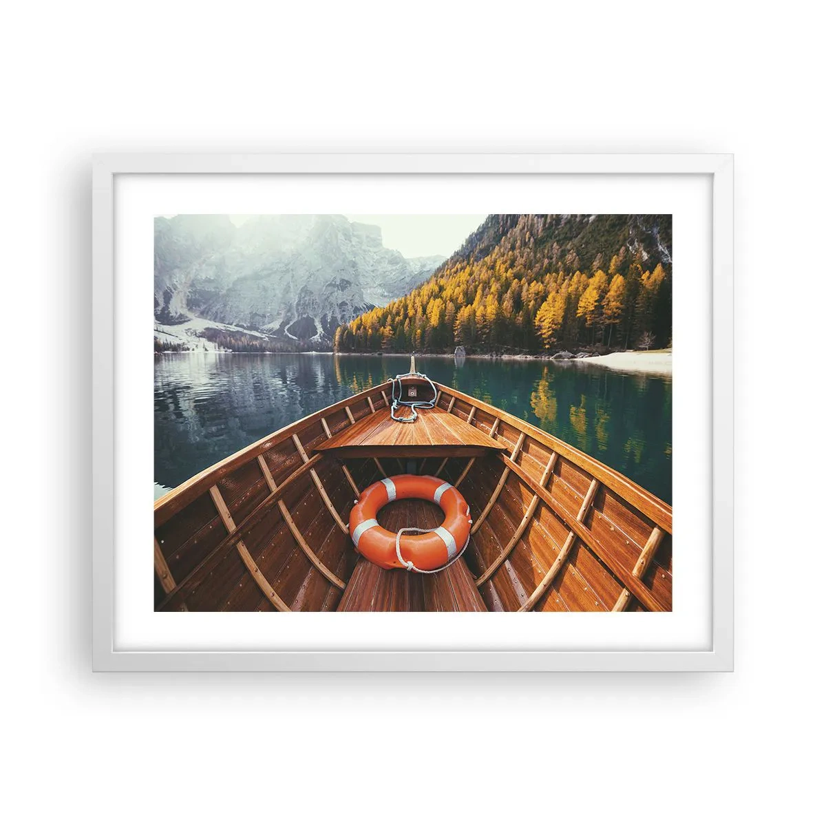 Plakat i hvid ramme - Bjergtur - 50x40 cm