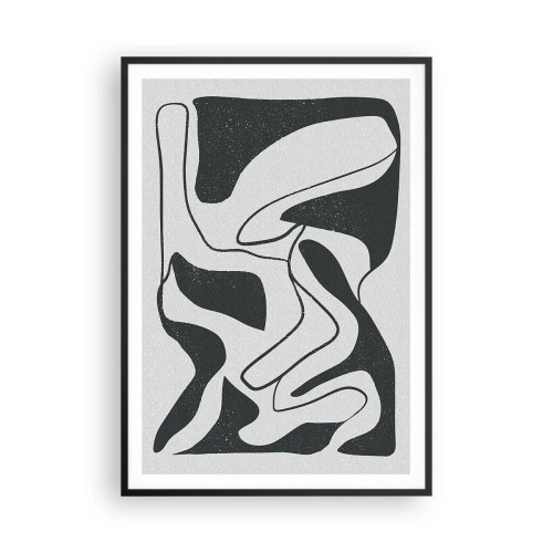 Plakat i sort ramme - Abstrakt leg i en labyrint - 70x100 cm