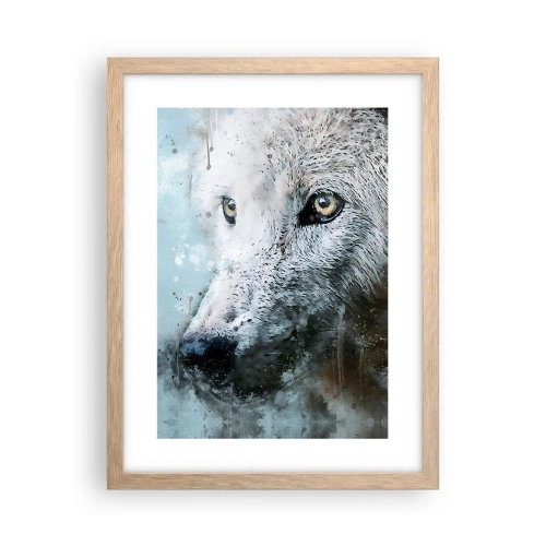 Plakat i ramme af lyst egetræ - Mød ulvesjælen - 30x40 cm