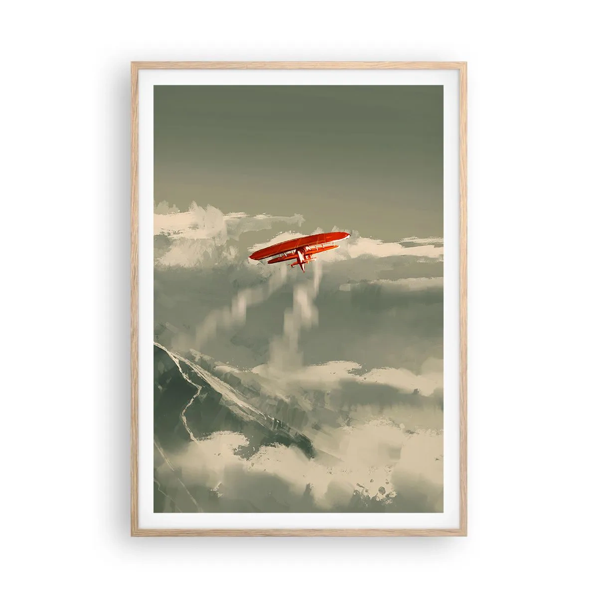 Plakat i ramme af lyst egetræ - Frygtløs pioner - 70x100 cm