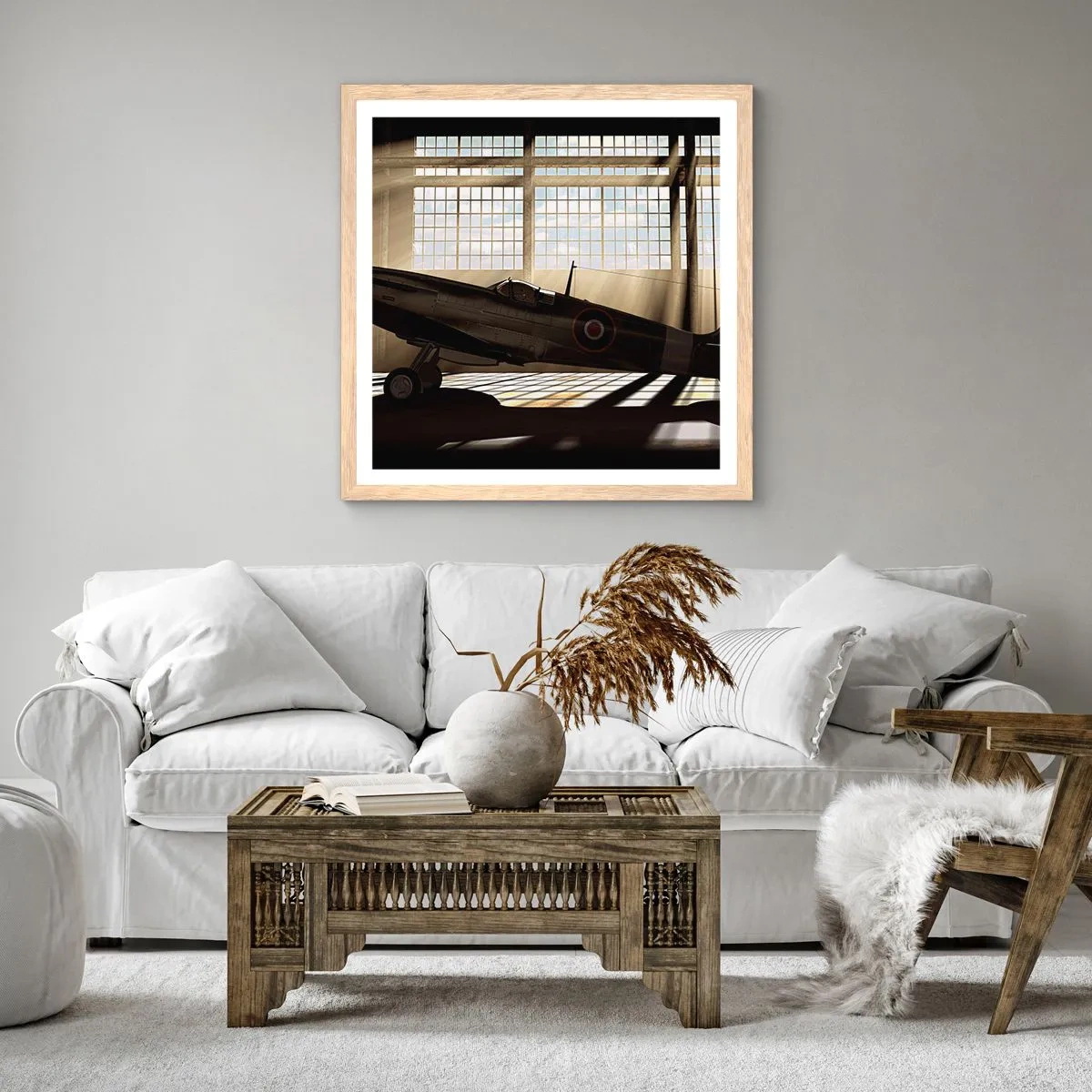 Plakat i ramme af lyst egetræ - Resten af krigeren - 40x40 cm