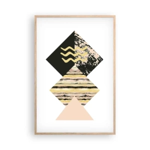 Plakat i ramme af lyst egetræ - Ikke så simpelt - 61x91 cm