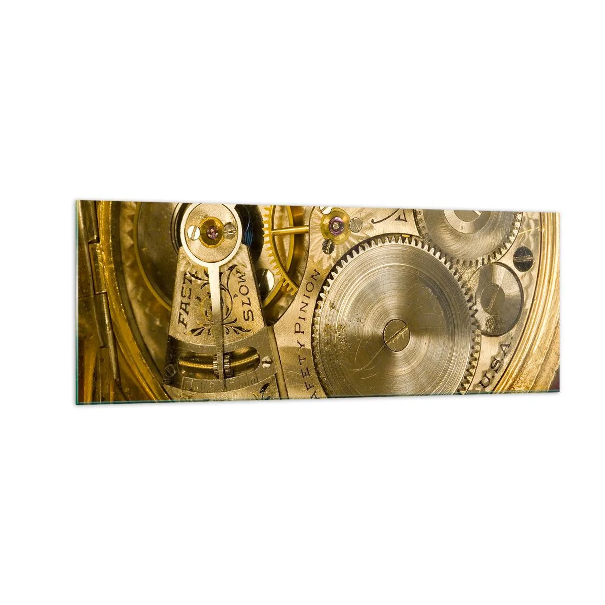 Billede på glas - Følg med tiden - 140x50 cm