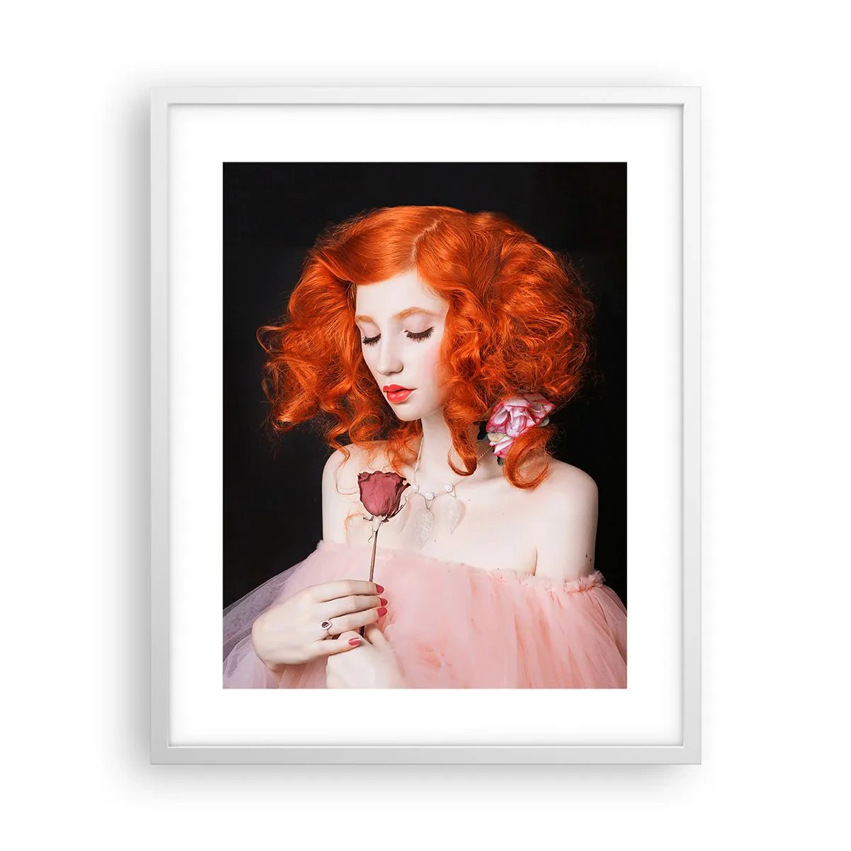 Plakat i hvid ramme - I barokstil - 40x50 cm