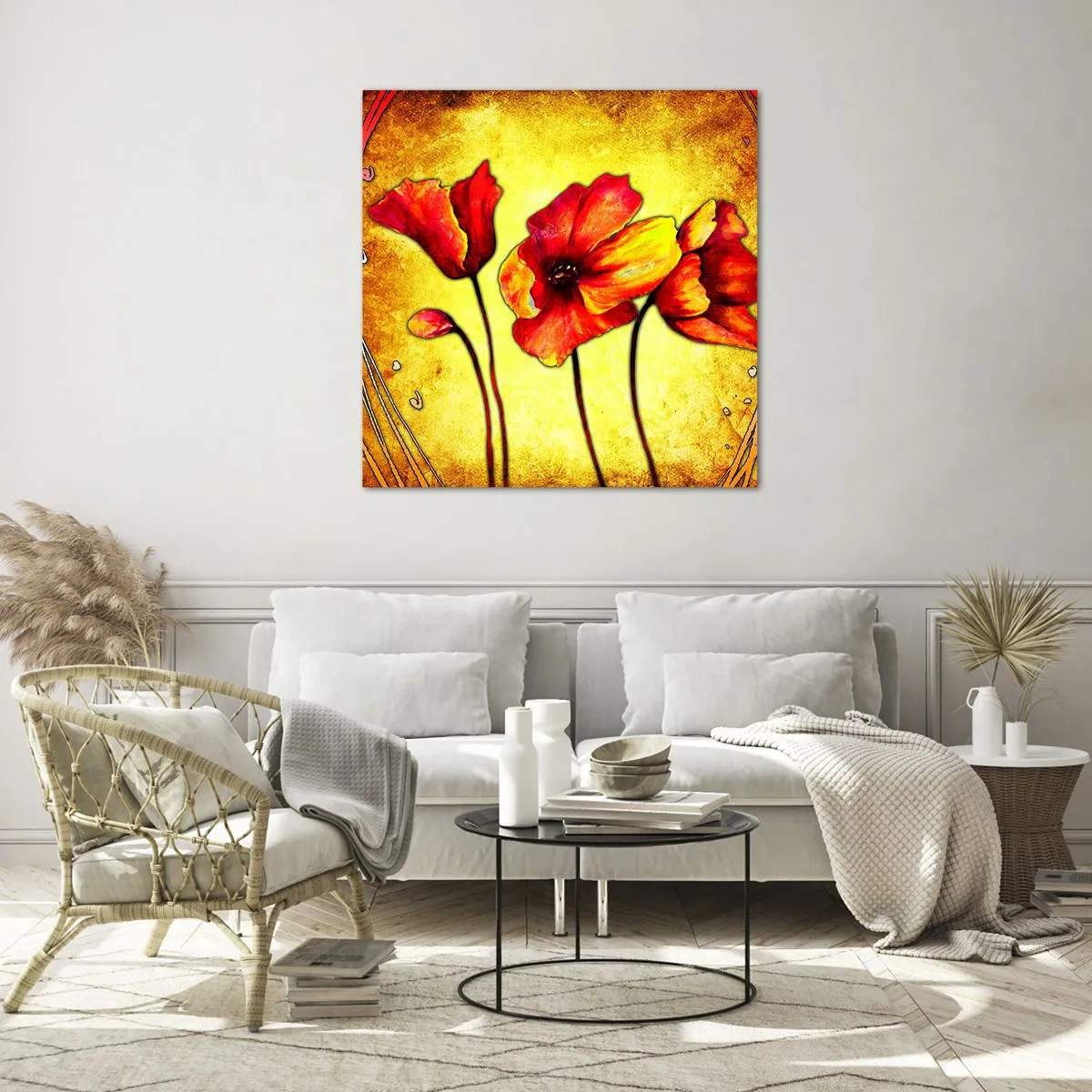 Billede på glas - I Art Nouveau dekoration - 30x30 cm