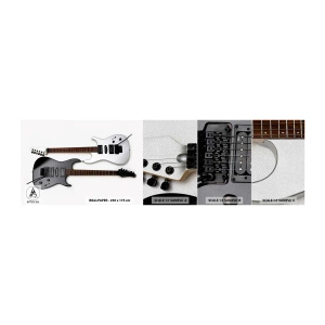 Prøve Fototapet Premium Sand - Harmoni af former - musik, Elektrisk guitar, Et musikinstrument - 100x30 cm