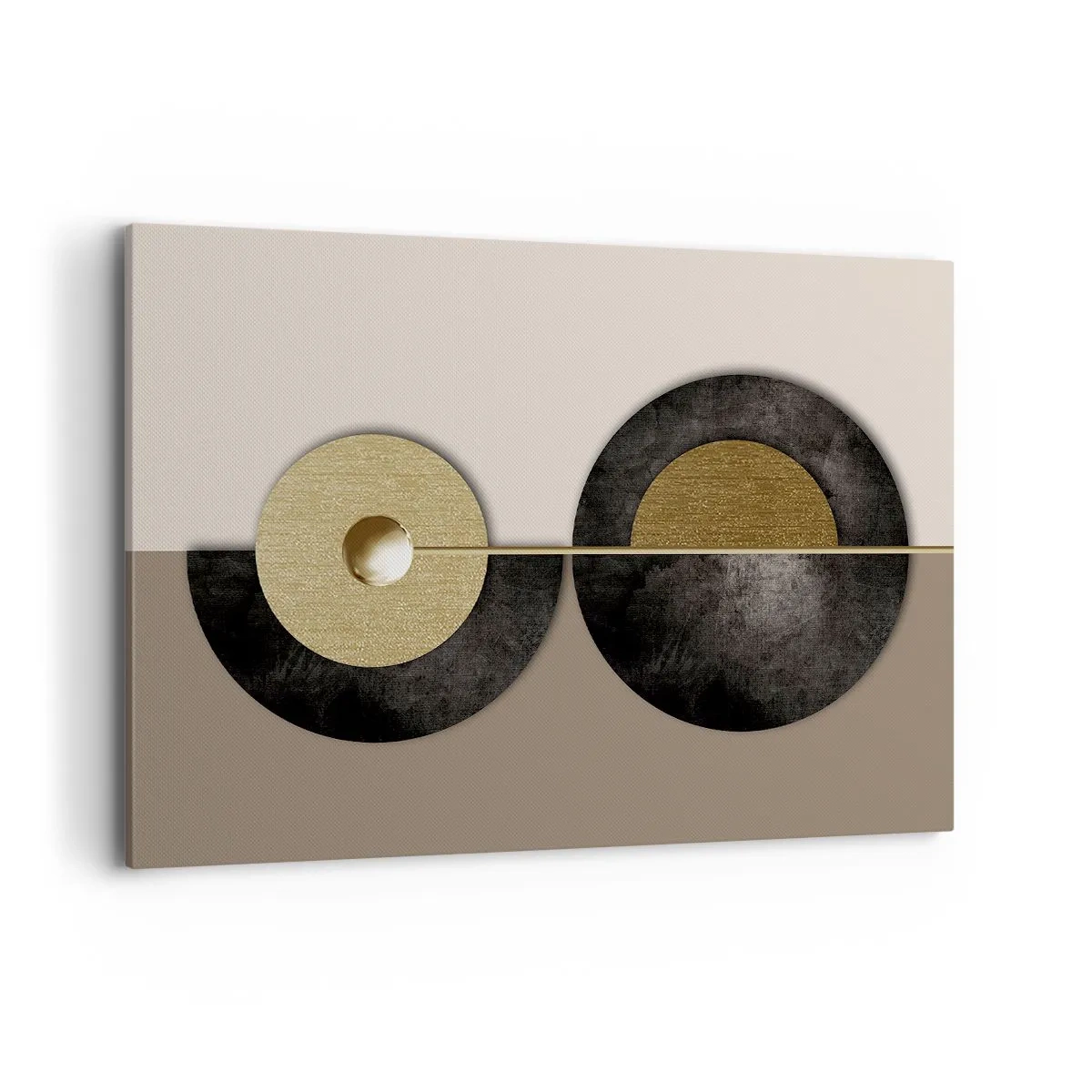 Lærredstryk - Billede på lærred - Variationer omkring en cirkel - 100x70 cm