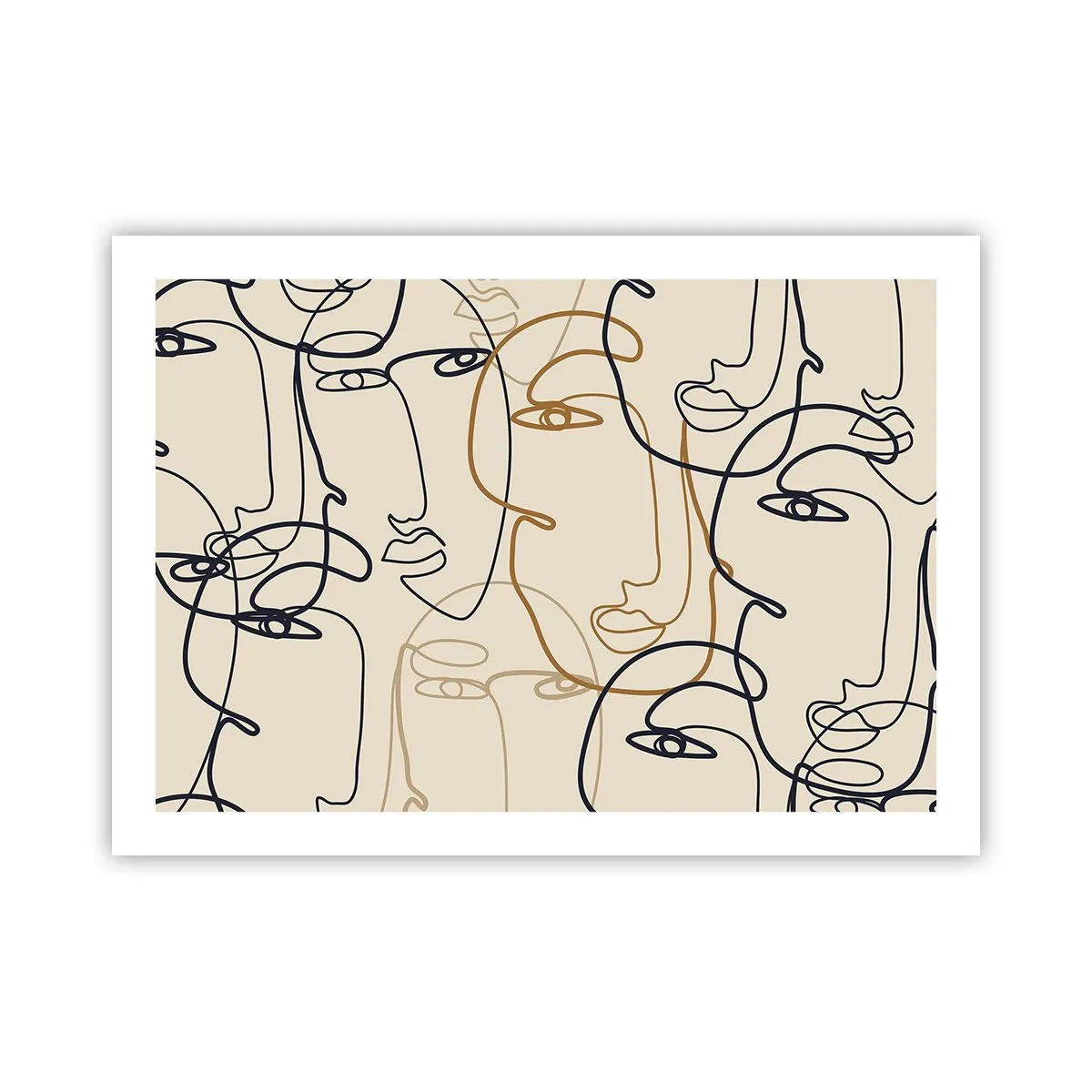 Plakat - Portræt ganget med hinanden - 70x50 cm