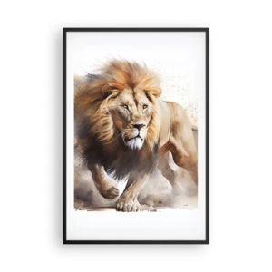 Plakat i sort ramme - Kongen er taget af sted - 61x91 cm