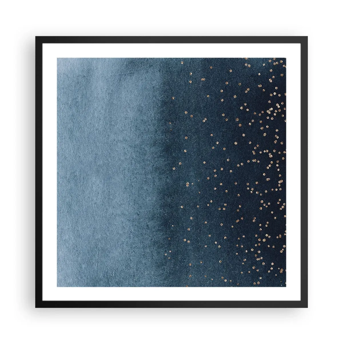 Plakat i sort ramme - Sammensætning - blå faser - 60x60 cm