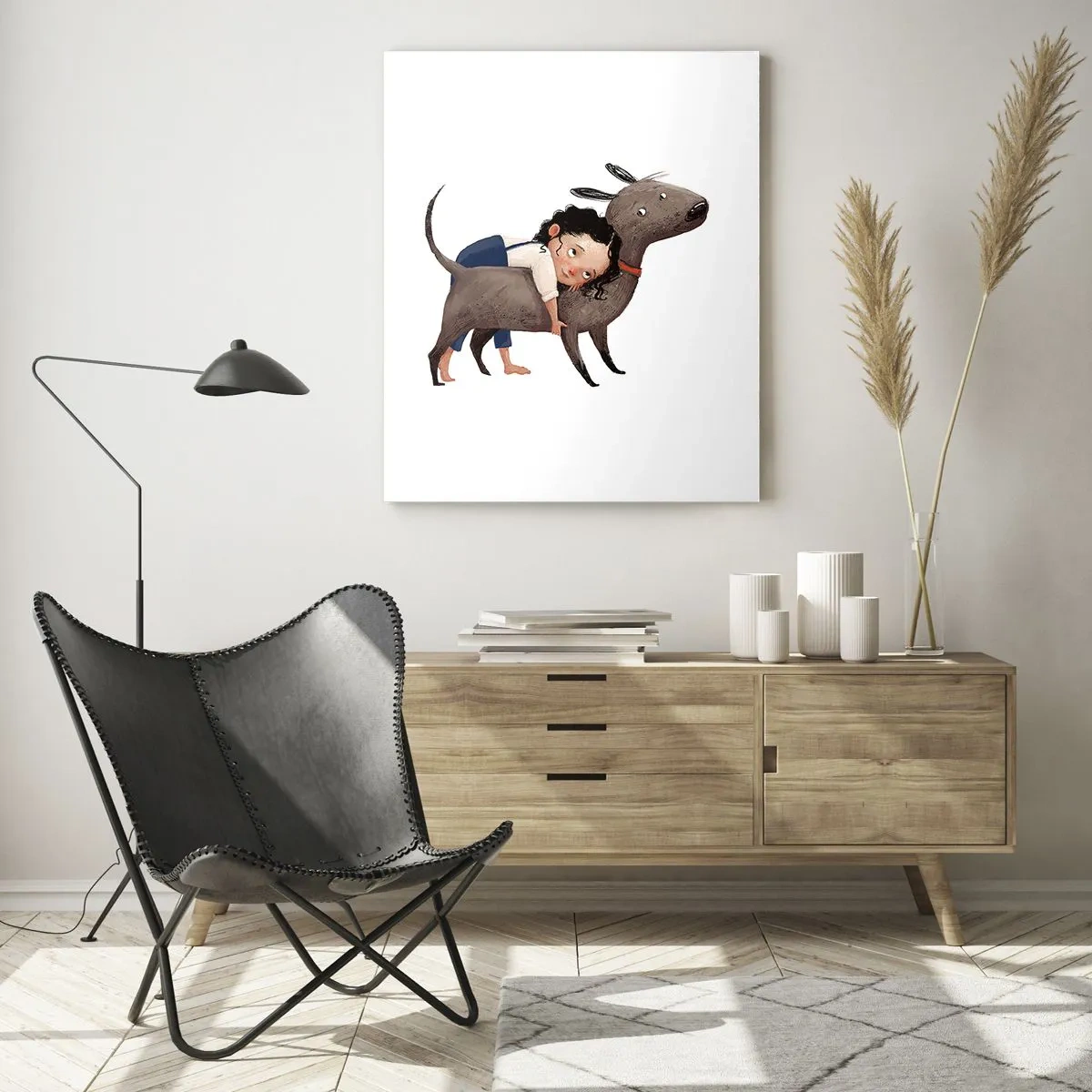 Billede på glas - Bedste venner - 50x70 cm