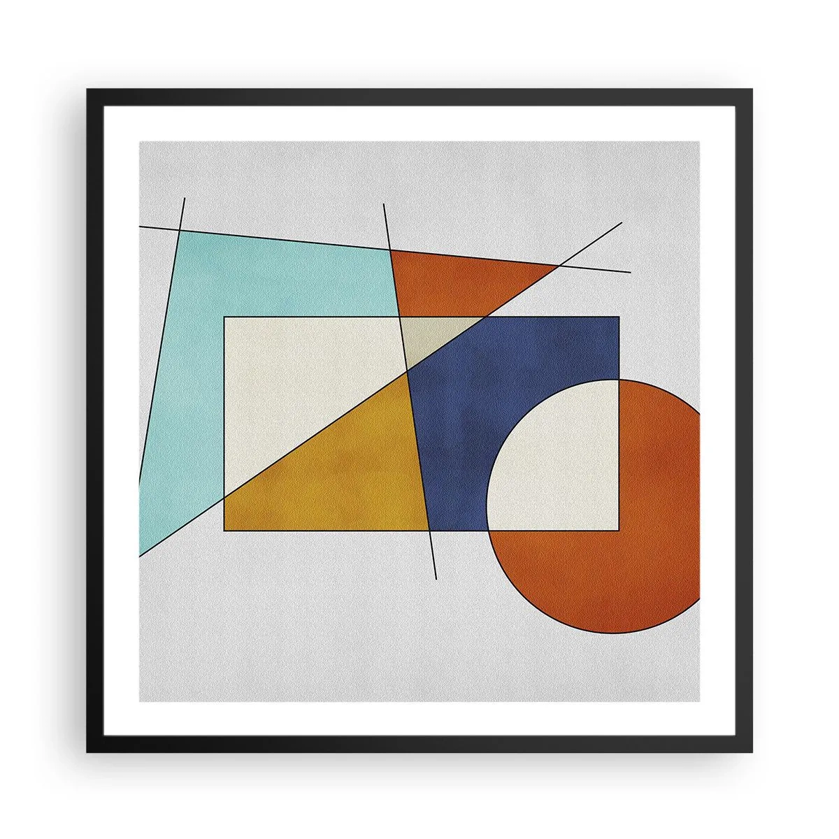 Plakat i sort ramme - Abstraktion: modernistisk leg - 60x60 cm