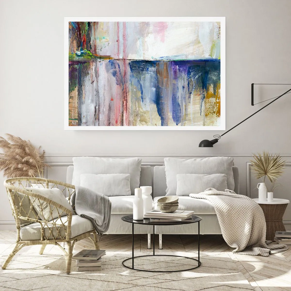 Plakat - Farverige indtryk og associationer - 100x70 cm