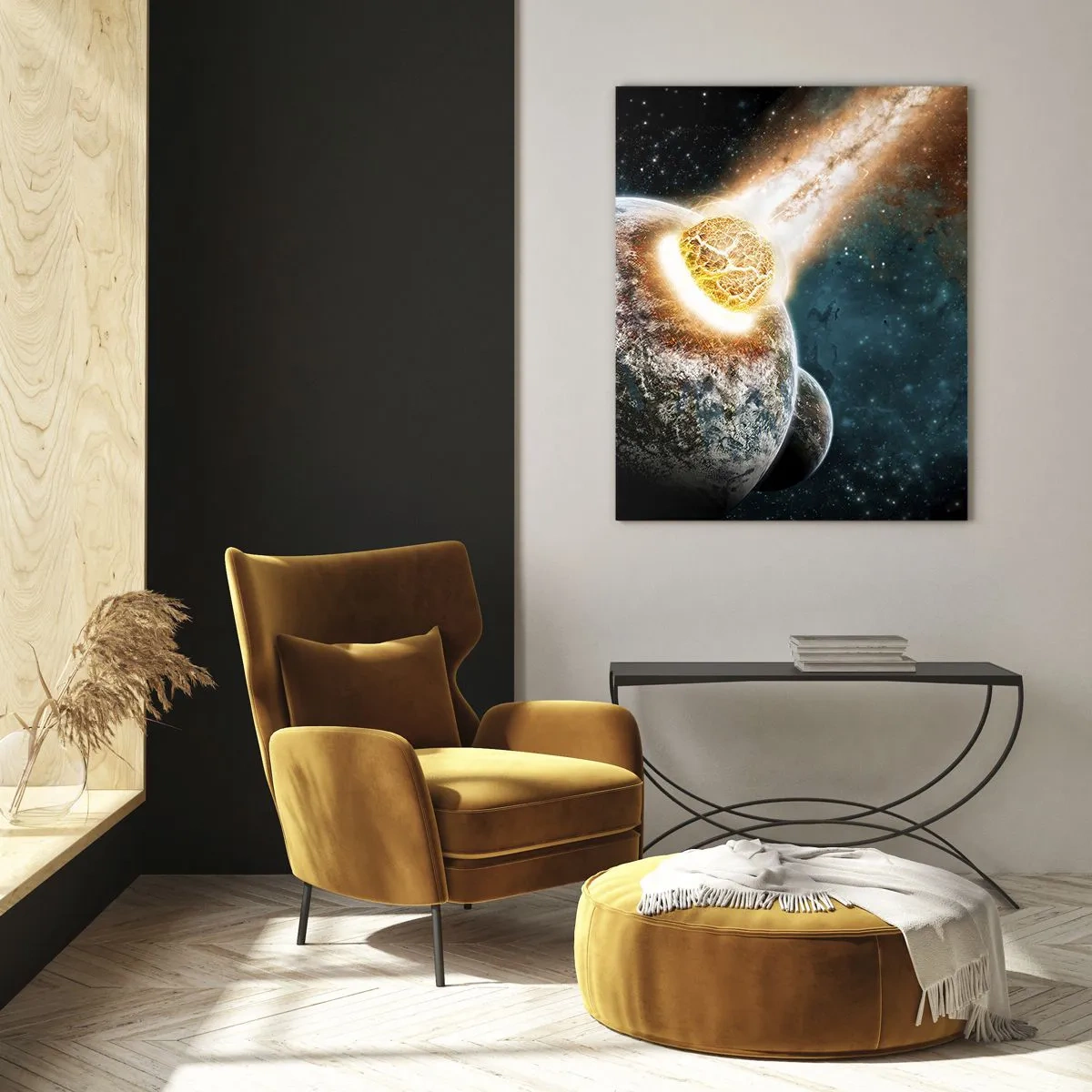 Billede på glas - Udslettelse eller fødsel? - 50x70 cm