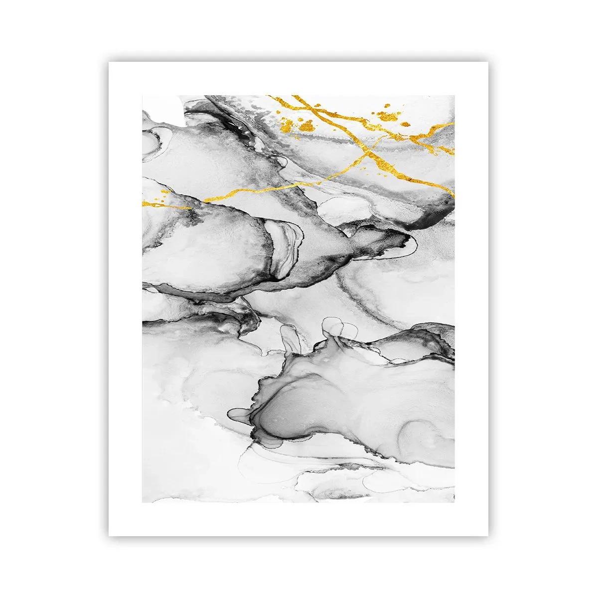 Plakat - Sammensætning med guldmotiv - 40x50 cm