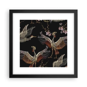 Plakat i sort ramme - Eventyrlig fugl - 30x30 cm