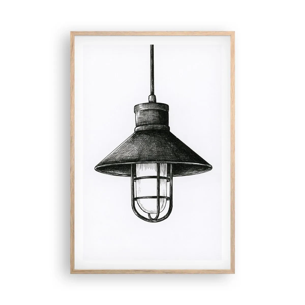 Plakat i ramme af lyst egetræ - Som for mange år siden... - 61x91 cm