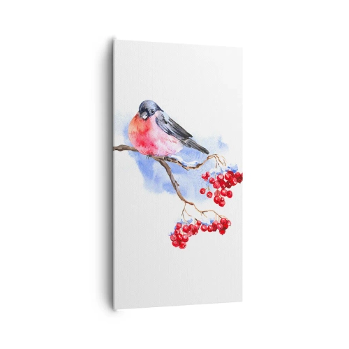 Lærredstryk - Billede på lærred - Vinter i farver - 65x120 cm