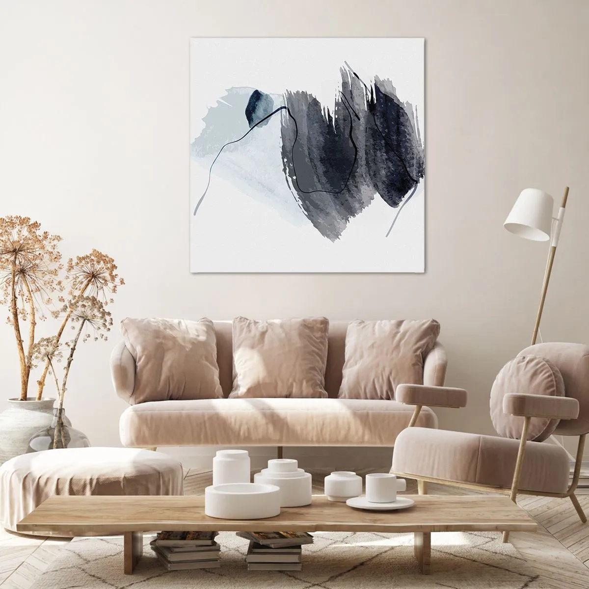 Lærredstryk - Billede på lærred - Intensitet og bevægelse - 60x60 cm