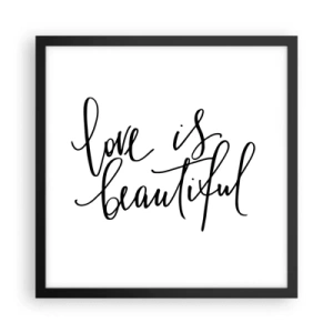 Plakat i sort ramme - Læs og gentag - 40x40 cm