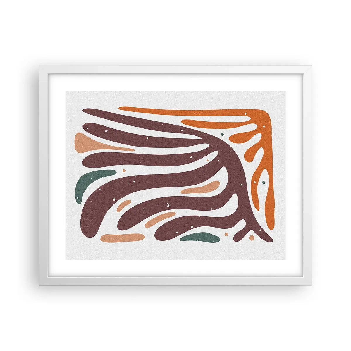 Plakat i hvid ramme - Strålende organisk komposition - 50x40 cm