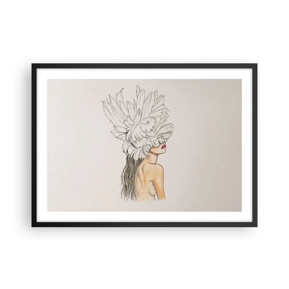 Plakat i sort ramme - Skønhed kronet - 70x50 cm