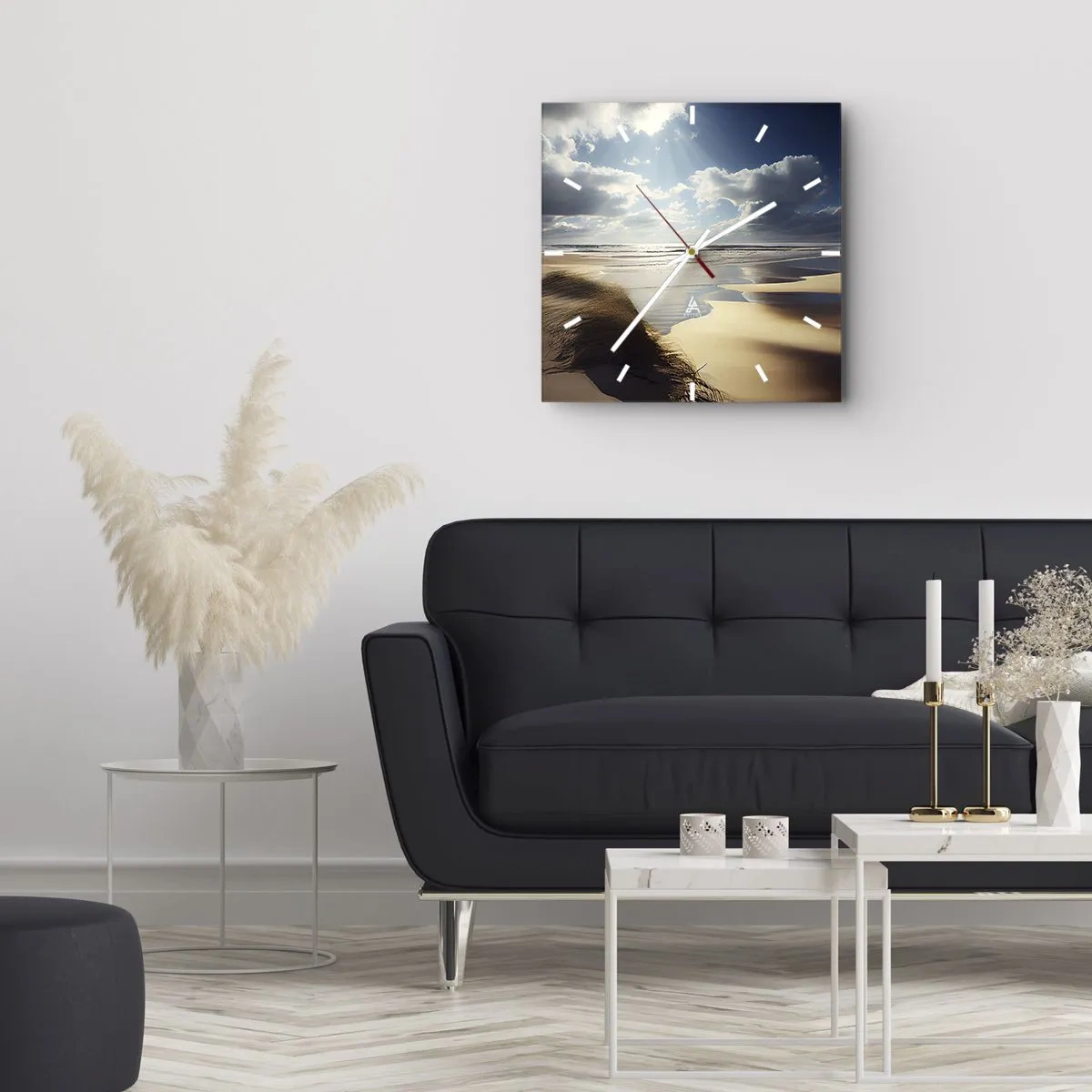 Vægur, Uret - Strand, vild strand - 30x30 cm