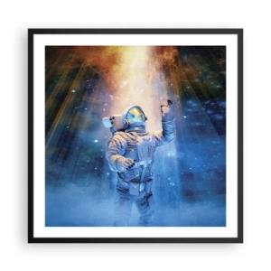 Plakat i sort ramme - Endelig på destinationen - 60x60 cm