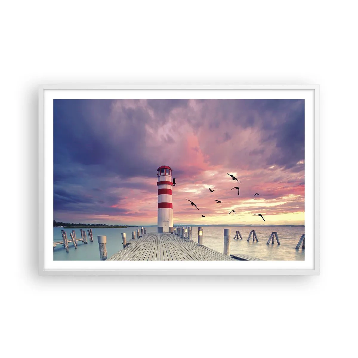 Plakat i hvid ramme - Det er tid til havnen - 91x61 cm