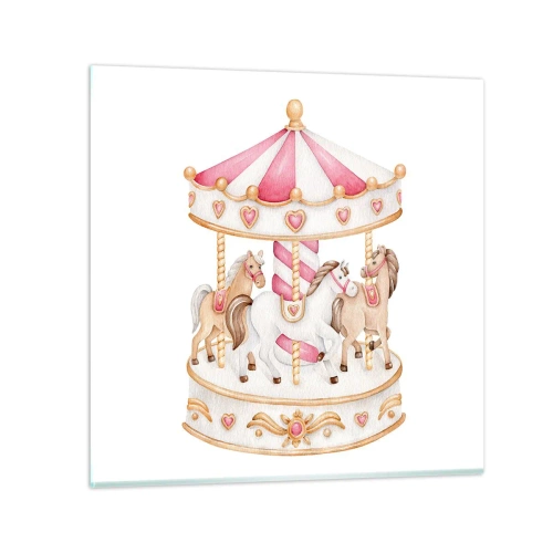 Billede på glas - Barndommens søde verden - 50x50 cm