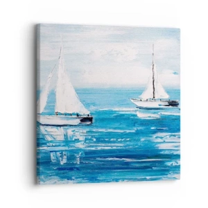 Lærredstryk - Billede på lærred - Med en ven ved din side - 30x30 cm