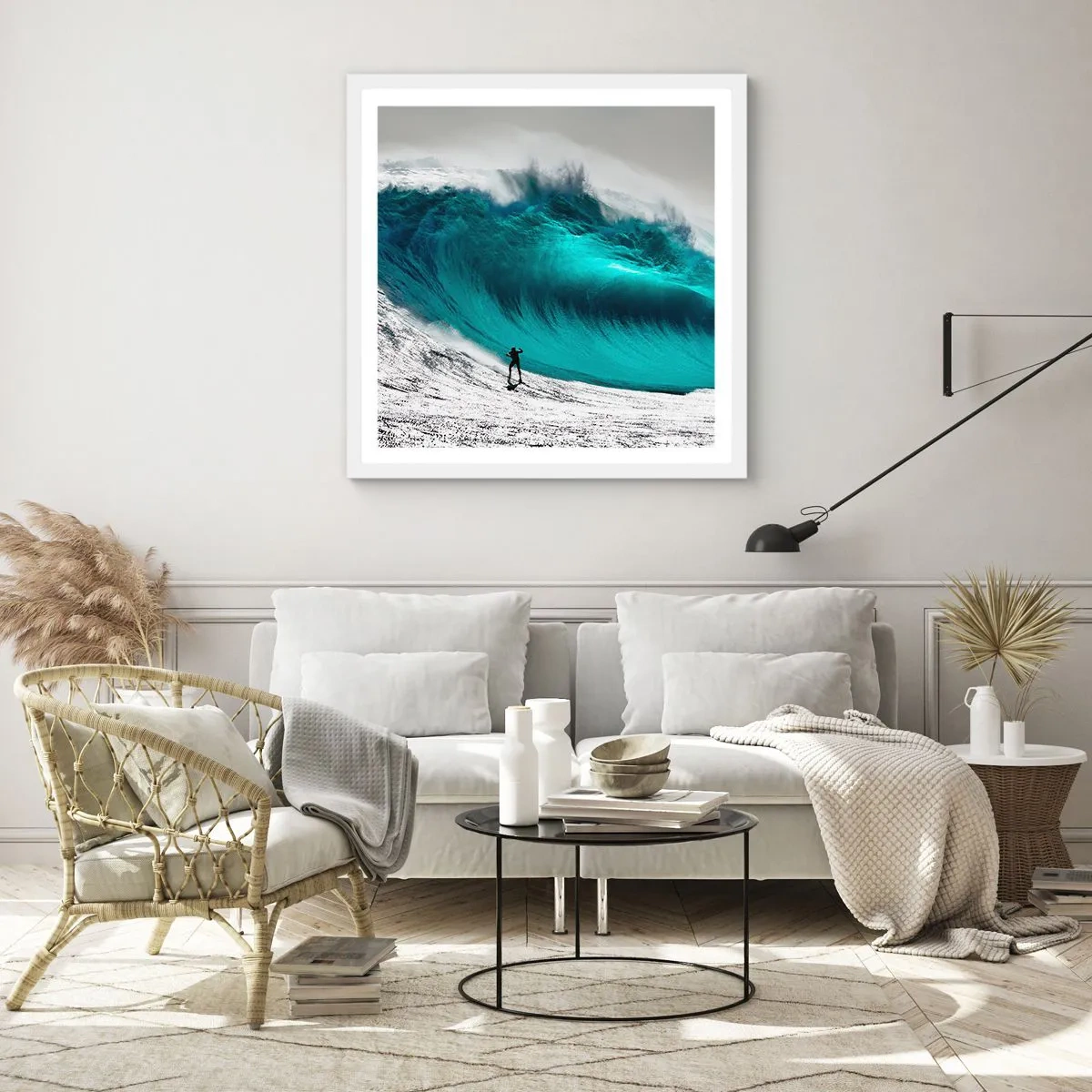 Plakat i hvid ramme - Udfordring accepteret - 50x50 cm