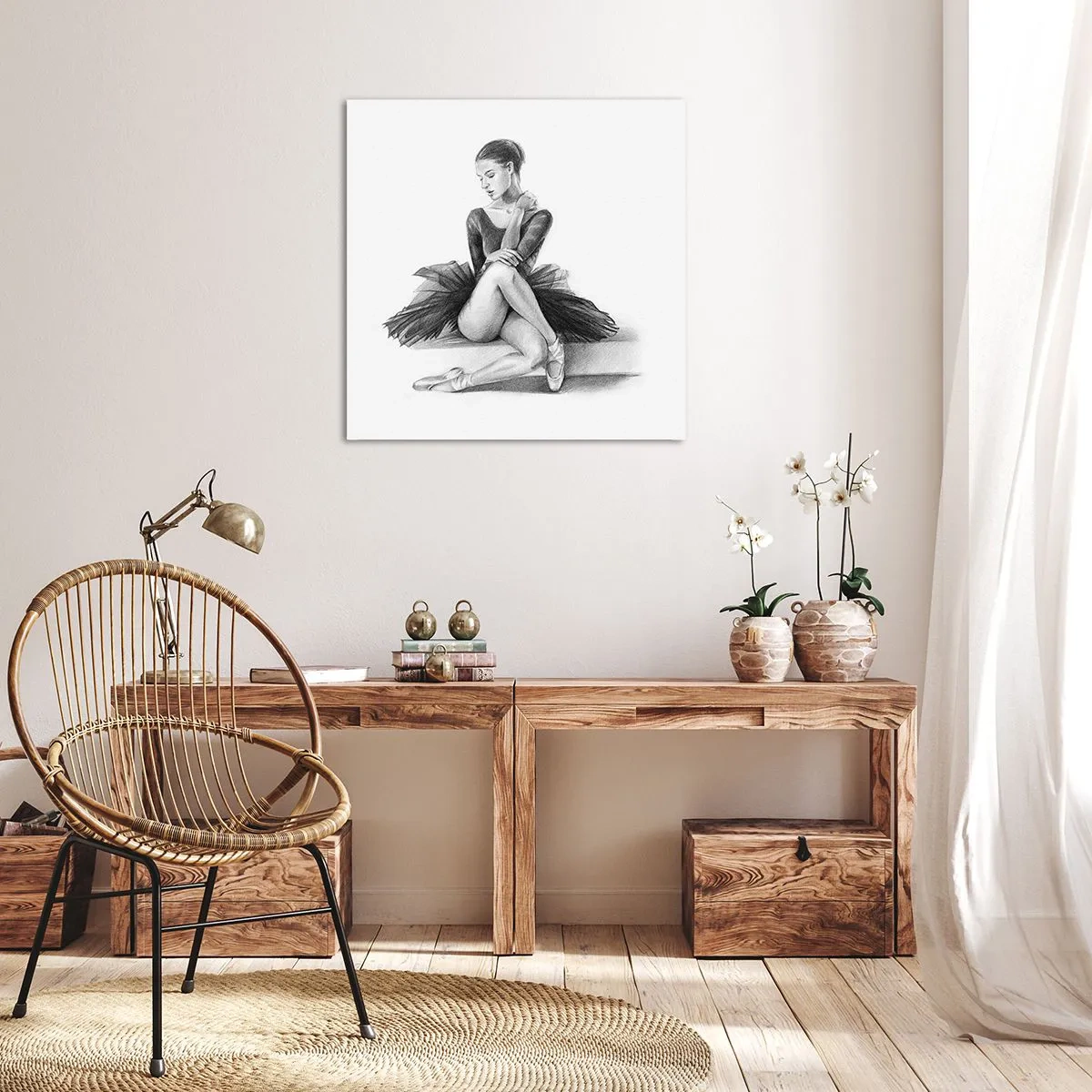 Lærredstryk - Billede på lærred - Fortryllet af dans - 40x40 cm