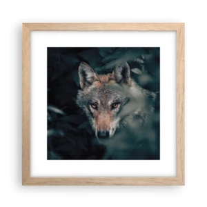 Plakat i ramme af lyst egetræ - Jæger - 30x30 cm