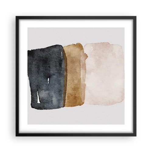 Plakat i sort ramme - Sammensætning af jordfarver - 50x50 cm
