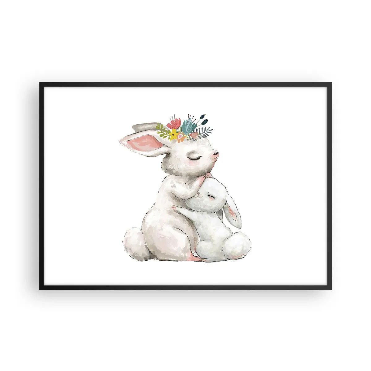 Plakat i sort ramme - Der er intet sted som hos mor - 100x70 cm