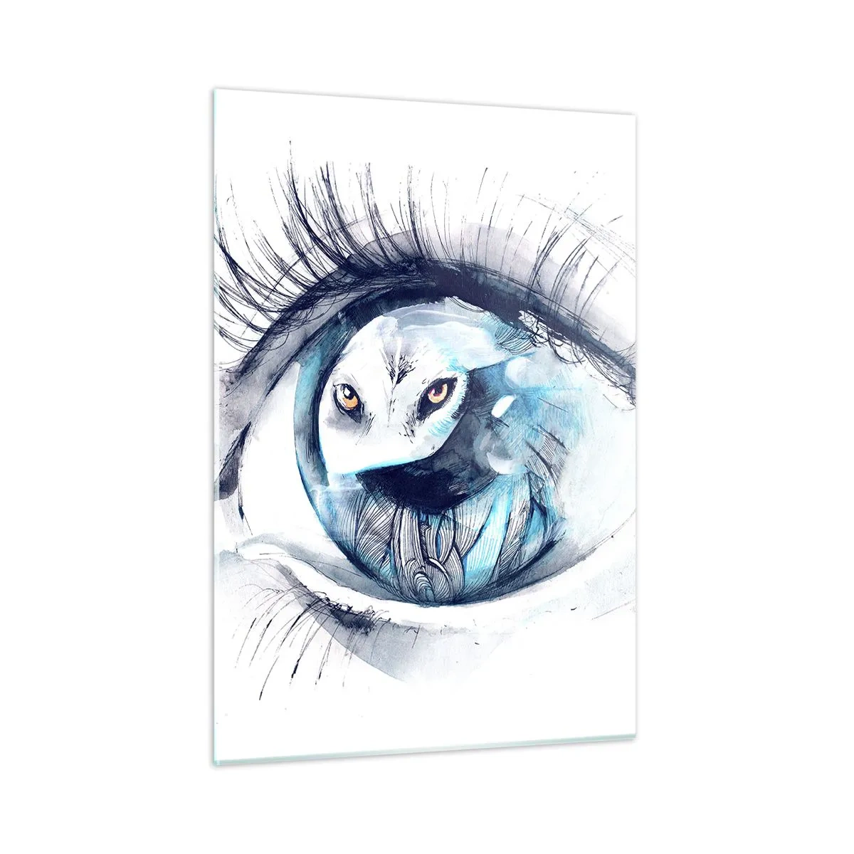 Billede på glas - Øje mod øje med vildskab - 50x70 cm
