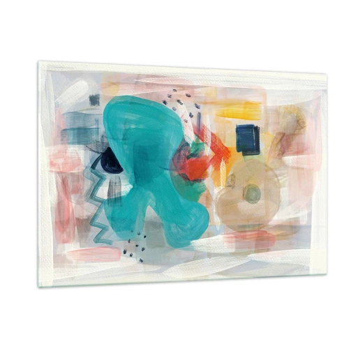 Billede på glas - Et farverigt spil - 120x80 cm