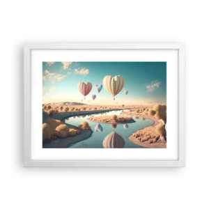 Plakat i hvid ramme - Kærlighed lader dig svæve - 40x30 cm