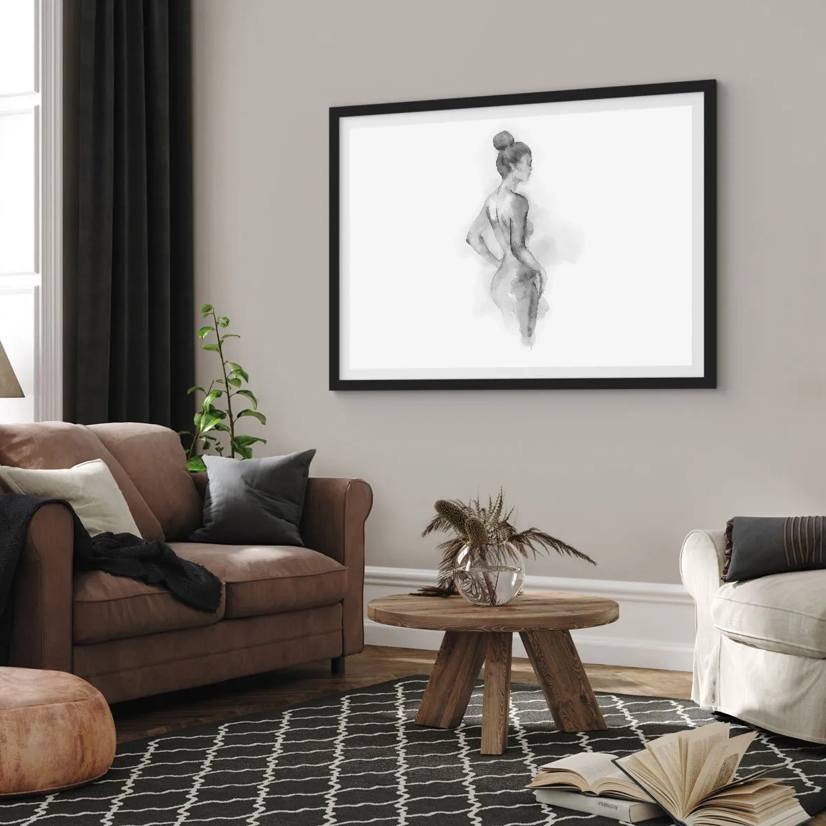 Plakat i sort ramme - Smukt som et maleri - 100x70 cm