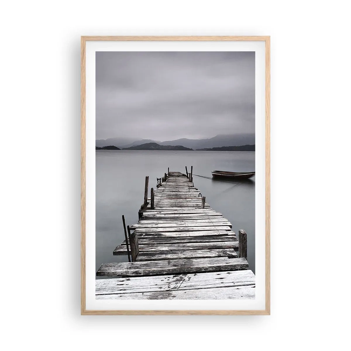 Plakat i ramme af lyst egetræ - Du kan tage af sted i morgen - 61x91 cm