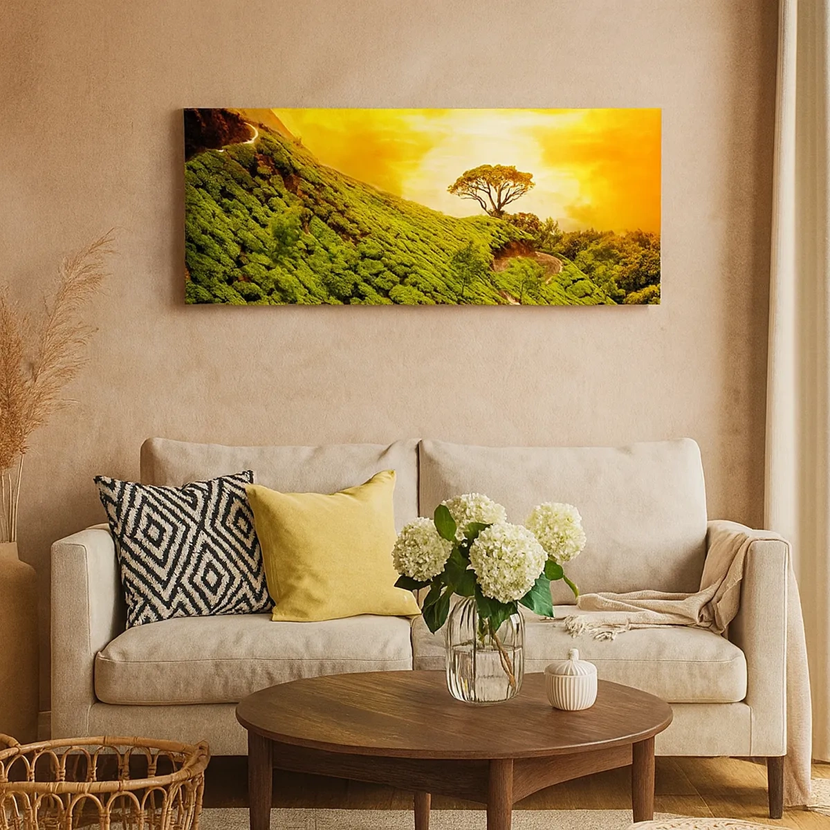 Lærredstryk - Billede på lærred - En snoet sti, en grøn skråning - 30x30 cm