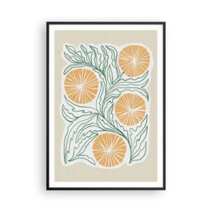 Plakat i sort ramme - Etnisk med et strejf af abstraktion - 70x100 cm