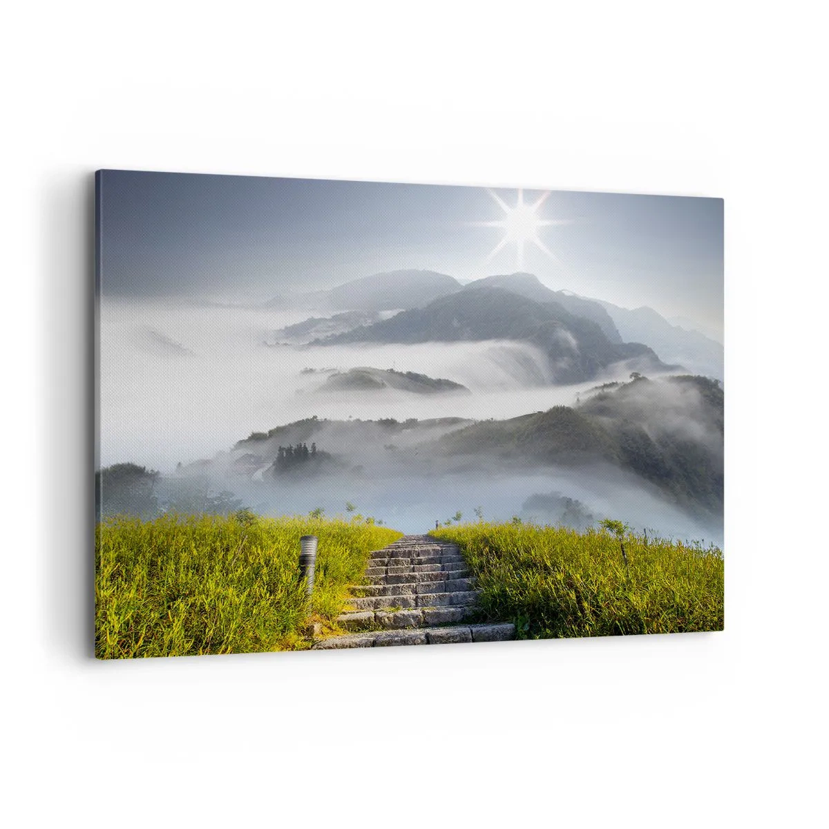 Lærredstryk - Billede på lærred - Stadig op mod skyerne - 100x70 cm