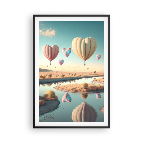 Plakat i sort ramme - Kærlighed lader dig svæve - 61x91 cm