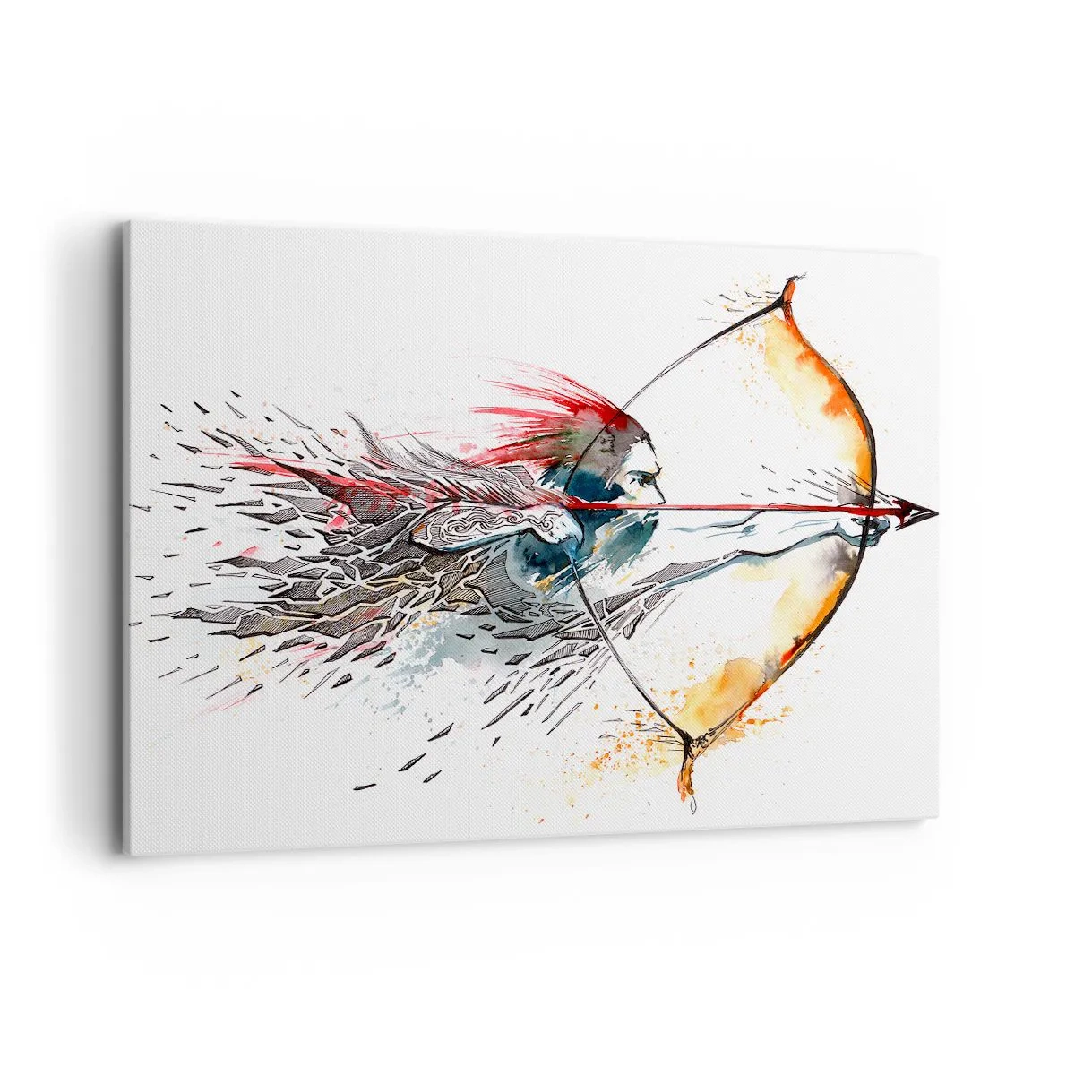 Lærredstryk - Billede på lærred - Mytisk kriger med en brændende bue - 100x70 cm